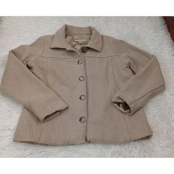 Cabela's Jackets & Blazers - Womens Cabela's Blazer/Jacket Coat wool blend Size L  Brown beige